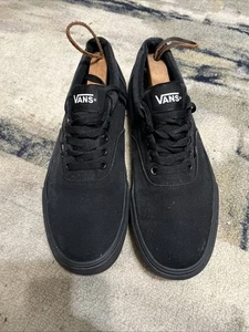 Vans Authentic Classic Skate Shoe New Laceup Vans Black On Black Sz 12 Low Tops - Picture 1 of 8