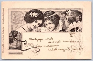 K36/ Interesting Postcard c1910 Art Nouveau Woman Theo Nuremberg 568 - Picture 1 of 4