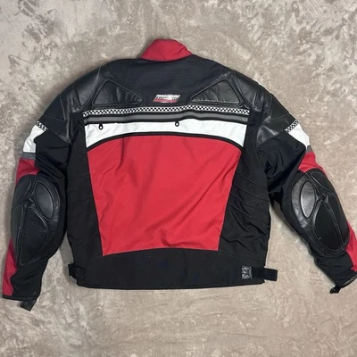 Firstgear Leather Motorcycle Jacket XXL Mens Biker Red Black And Checkered - Image 1 of 4