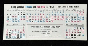 1953 Boston Braves Schedule /Boston Red Sox Braves Moved To Milwaukee 4x9 ⚾️ - Bild 1 von 5