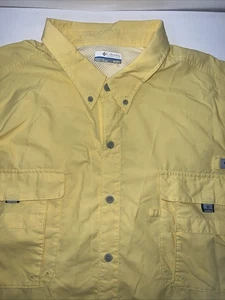 Columbia Shirt Mens 3XL Omni-Shade Vented Yellow Fishing PFG Outdoors Tamiami - Picture 1 of 8