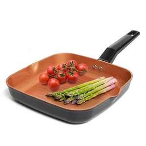 Pan For Indoor Cooking 9.5In Frying Pan Copper Non-Stick Saute Fry Pan Induction - Picture 1 of 7