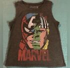 Marvel Super Hero Avengers Ladies Sleeveless Gray Top Crew Neck Tank T-shirt Med