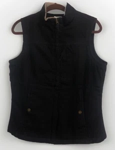 Duluth Trading Co Women’s Superior Fire Hose Vest Size S Black Insulated Canvas - Picture 1 of 9