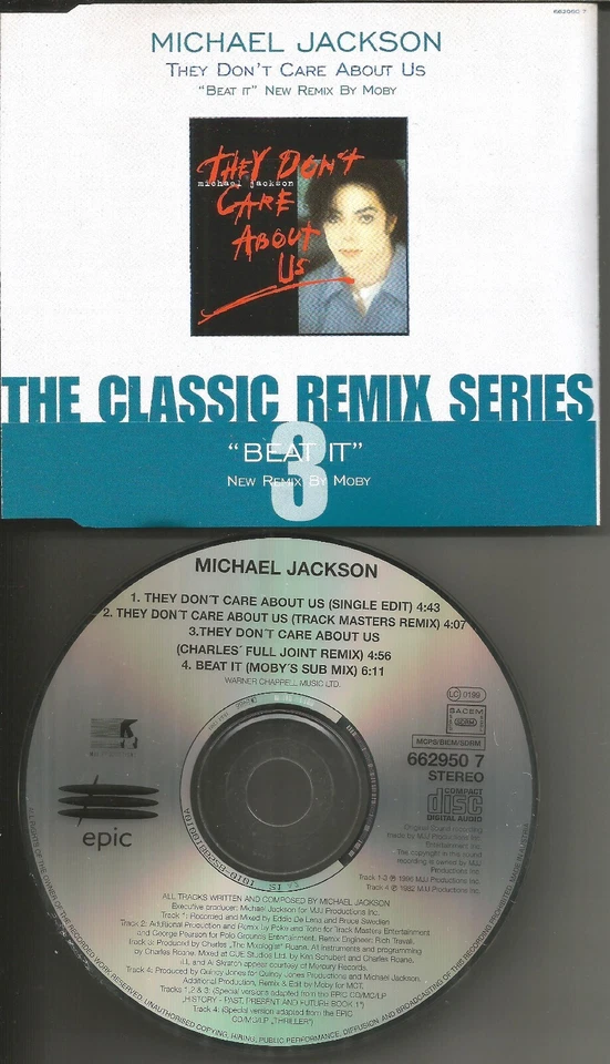 MICHAEL JACKSON w/ MOBY Don’t Care About Beat It MIXES &EDIT CD Single USA Seler Foto 1 de 1