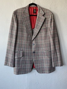 Blazer Tom James Vintage Años 70 Negro Verde Rojo Cuadros Talla L - Imagen 1 de 7