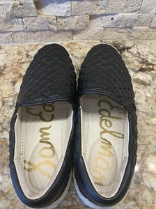 Zapatos sin cordones SAM EDELMAN EZZIE acolchados de cuero negro superior EE. UU. 8,5 M - Imagen 1 de 9