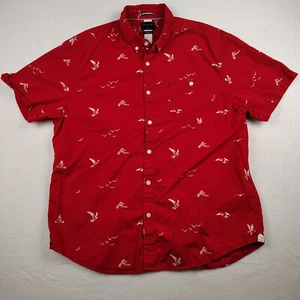 Denim & Flower Hemd Herren Large Rot Taube Vogel Slim Fit Ricky Singh - Bild 1 von 11