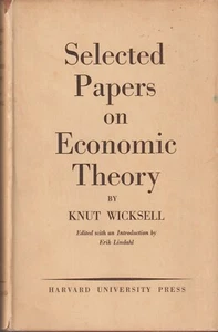 Selected Papers on Economic Theory, by Knut Wicksell, 1958, 1st edition, HC w/dj - Picture 1 of 11