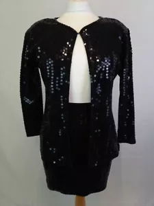 Made for Liberty Vintage Black Sequinned Evening / Occasion Outfit - Size M - Picture 1 of 6