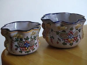 NEVERS 2 VIDES POCHES POTS EN FORME DE BOURSE EN FAIENCE ARTISTE E GEORGES - Imagen 1 de 10