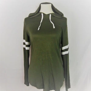 Ultra Flirt Fitted Hoodie Size M Long Sleeve Army Green Drawstring Hood NEW - Picture 1 of 4