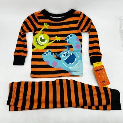 Disney Pixar Monstruos 2 Piezas Pijama Dormir Conjunto Top Pantalón Negro Naranja 2T Bebé Nuevo Foto 1 de 4