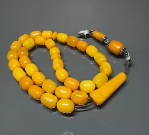 37 Gram Vintage Natural Egg Yolk Baltic Amber Rosary Prayer Beads. - Picture 1 of 8