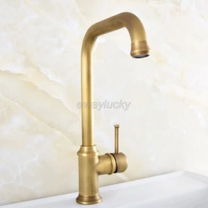 Antiguo grifo de cocina giratorio de latón mezclador grifo frío y caliente grifo de agua de un solo orificio  - Imagen 1 de 9