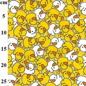 Polycotton Fabric Tossed Rubber Ducks Animals Kids Childrens - Picture 1 of 1