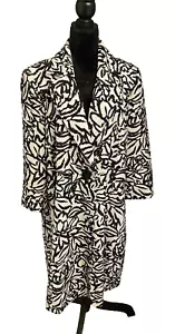 Evan Picone Blazer Floral Black & White Floral Modern Glam Retro Mantel - Gr. 16 W - Bild 1 von 9