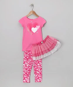 Valentine's Neu mit Etikett verrückte Beine Baby Mädchen 3-teiliges Tutu Leggings Outfit 12 24 Monate - Bild 1 von 1