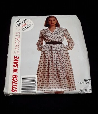 McCall's Stitch n Save Pattern 4390 Misses Button Front Dress Size 10-14 Uncut - Image 1 of 4