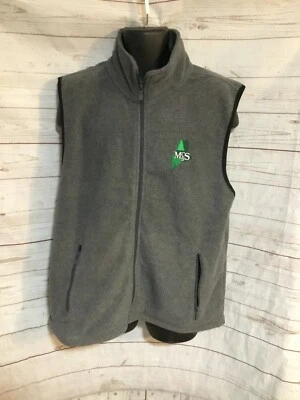 Chaleco polar gris Harriton para hombre sin mangas con cremallera frontal logotipo "MCSS" talla XL Foto 1 de 4