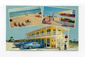 Postal Holmes Beach Anna Maria Island FL, coches fuera de Nomad Motel, personas - Imagen 1 de 2