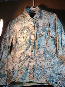 Damen Rough Stock Perlen Druckknopf Western Bluse Größe Large - Bild 1 von 6