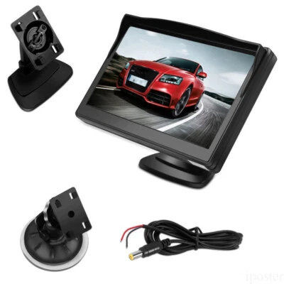 5" Car Rear View Monitor TFT LCD Dual Brackets 12-24V For Backup Reverse Camera - Image 1 of 4
