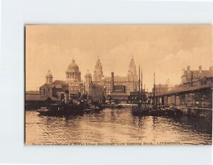 Postcard Dock Board Offices & Royal Liver Buildings from Canning Dock England