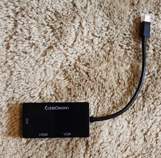 CableDeconn Mini Displayport (Thunderbolt Compatible) to HDMI, DVI, VGA Adapter - Image 1 of 1