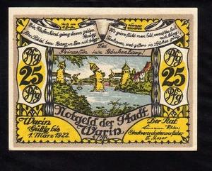 WARIN - GERMANY NOTGELD - 25 PFENNIG - Picture 1 of 2