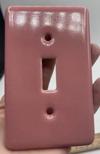 NOS Vintage Porcelain Light Switch Plate Cover MCM Restoration Mauve Rose - Picture 1 of 4
