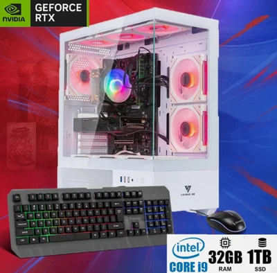 Custom ARGB Gaming PC RX6900 XT Intel i9 1TB SSD 32GB RAM 1TB HDD WIFI6 BT5.4 - Image 1 of 4