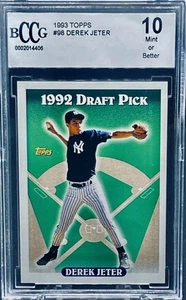 π₯π₯1993 Topps #98 Derek Jeter Rookie Card BGS BCCG 10 Mintππ - Picture 1 of 2