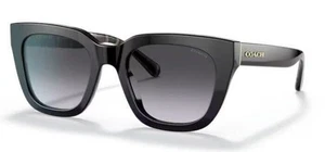 COACH HC8318 50028G 52mm Cat Eye Sunglasses in Black Gold - Picture 1 of 4