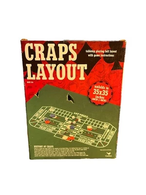 Cardinal Craps Layout Tabletop Playing Felt 35"X35" Dice Game Mat. New in Box - Image 1 of 2