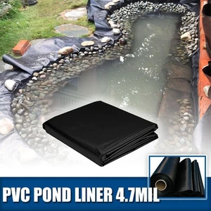 10x10FT 4.7Mil Flexible Fish Pond Liner Pools Underlayment Membrane Garden PVC - Picture 1 of 8