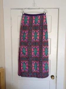 Vtg Alex Colman 70s Retro Psychedelic Festival Boho Maxi Skirt Multicolor - Picture 1 of 10