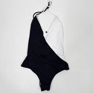 Victoria's Secret Badeanzug Einteiler Damen M schwarz weiß frech tief - Bild 1 von 6