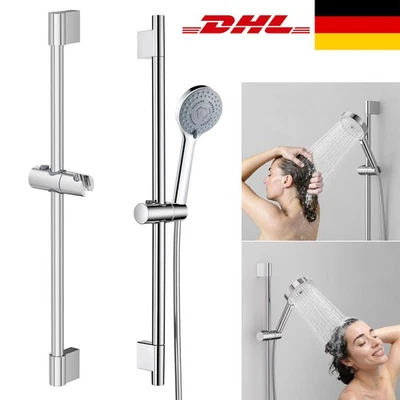 Edelstahl Duschkopf Duschstange Set Duschset Verstellbar Duschkopfhalterung DE - Bild 1 von 4