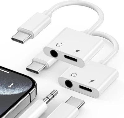 iPhone Kopfhörer Adapter USB C, 2er Pack [MFi zertifiziert] USB Typ C auf Aux Audio - Bild 1 von 4