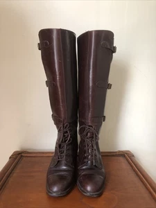 Ladies Italian Vintage Leather Boots Size 38. - Picture 1 of 5