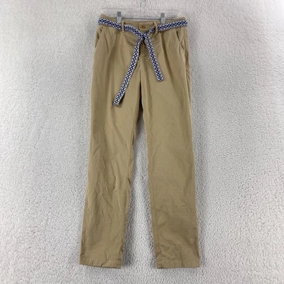 Max Mara Audrey Chino 裤子女式 4 码米色直筒腰带中腰 — 第 1/4 张图片
