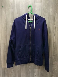 Polo Ralph Lauren Logo Navy Blau Full Zip L/S Hoodie Jacke Herren Gr. XL - Bild 1 von 16