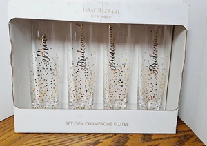 Flauti champagne Spose e Bridemaids con disegno a bolla dorata di Isaac Mazrahi - Foto 1 di 9