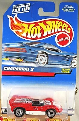 1998 Hot Wheels Mainline/Collector #1008 CHAPARRAL 2 Red w/Chrome Lace Spokes - Image 1 of 4