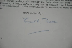 Margaret Thatcher MP Authentic Hand Signed 1961 Correspondence House of Commons - Picture 1 of 5