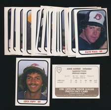 1981 TCMA Appleton Foxes -Set (29) -CECIL ESPY, LEO GARCIA, SAM EWING