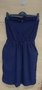 NEXT SOMMERKLEID BANDEAU TASCHEN BLAU UK 10 R7 - Bild 1 von 2