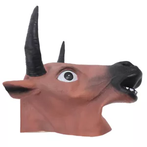 Bull Head Mask Halloween Party Prop Costume Accessories Man Travel - Picture 1 of 12