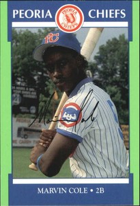 1990 Peoria Chiefs Update Team Issue #U5 Marvin Cole